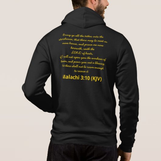 Nieuwjaarsdag van de Bijbel Verse Malachi 3:10 (KJ Hoodie (Achterkant)