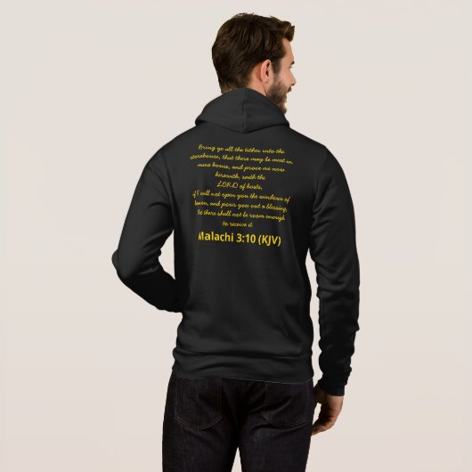Nieuwjaarsdag van de Bijbel Verse Malachi 3:10 (KJ Hoodie (Achterkant volledig)
