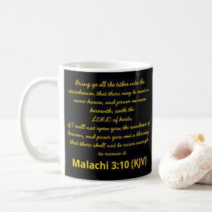 Nieuwjaarsdag van de Bijbel Verse Malachi 3:10 (KJ Koffiemok