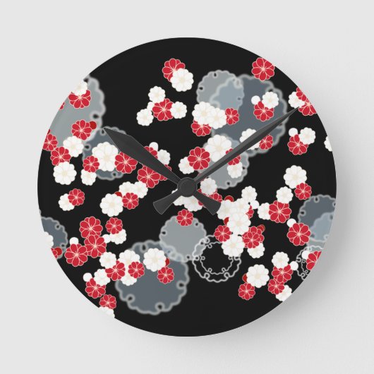 Nieuwjaarsdag van de plum Snow Ring Ronde Klok (Voorkant)