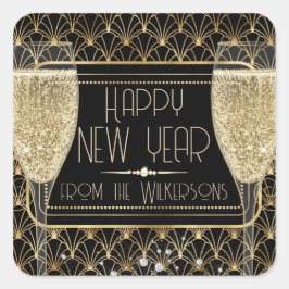 Nieuwjaarsdag van de Roaring Twenties Vierkante Sticker