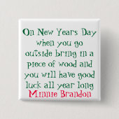 Nieuwjaarsdag Vierkante Button 5,1 Cm (Voorkant)