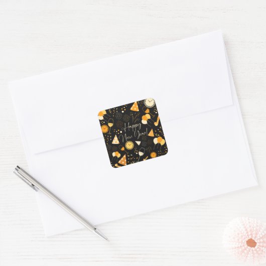 Nieuwjaarsdag Vierkante Sticker (Envelop)
