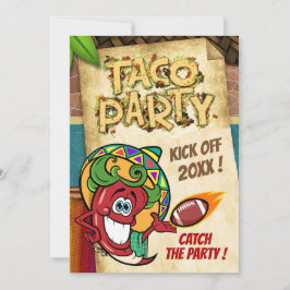 Nieuwjaarsdag Voetbal Taco Feest Uitnodiging