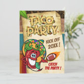 Nieuwjaarsdag Voetbal Taco Feest Uitnodiging (Staand voorkant)