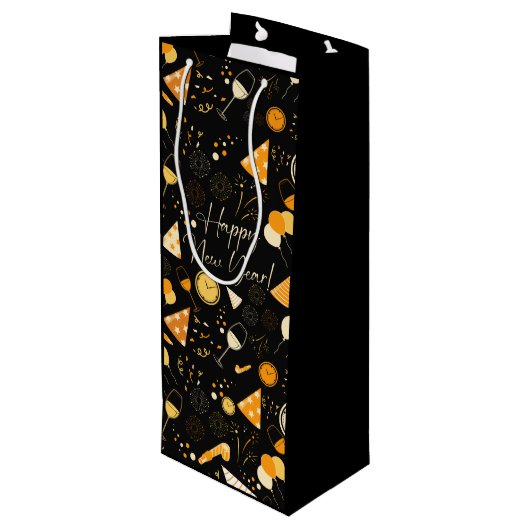 Nieuwjaarsdag Wijn Cadeautas (Achterkant Gekanteld)