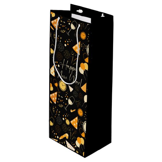 Nieuwjaarsdag Wijn Cadeautas (Voorkant Gekanteld)