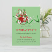 Nieuwjaarsdecoratie loli pop, kerstster Uitnodigin Kaart (Staand voorkant)