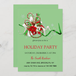 Nieuwjaarsdecoratie loli pop, kerstster Uitnodigin Kaart