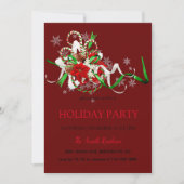 Nieuwjaarsdecoratie loli pop, kerstster Uitnodigin Kaart (Voorkant)