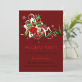 Nieuwjaarsdecoratie loli pop, kerstster Uitnodigin Kaart (Staand voorkant)