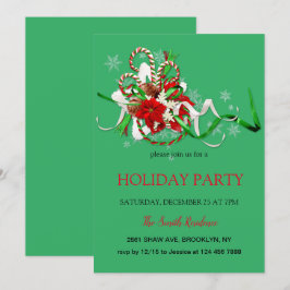 Nieuwjaarsdecoratie loli pop, kerstster Uitnodigin Kaart