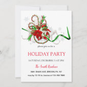 Nieuwjaarsdecoratie loli pop, kerstster Uitnodigin Kaart (Voorkant)