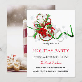 Nieuwjaarsdecoratie loli pop, kerstster Uitnodigin Kaart