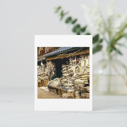 Nieuwjaarsdecoratie  Oud Japan Feestdagenkaart (Staand voorkant)