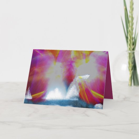 Nieuwjaarsdigitale kunst van de Aurora Borealis Bedankkaart (Voorkant)