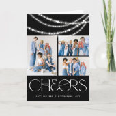 Nieuwjaarse kaas met piekverlichting Stijlvolle fo Feestdagen Kaart (Voorkant)