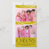 Nieuwjaarse kaas met piekverlichting Stijlvolle fo Feestdagenkaart (Voorkant)