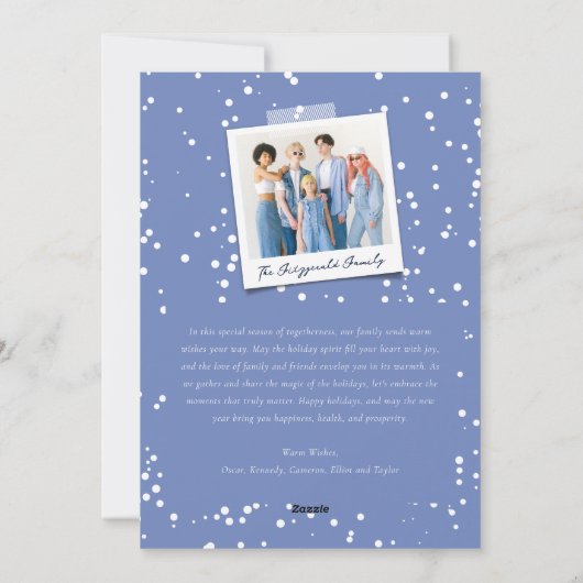 Nieuwjaarse kaas met piekverlichting Stijlvolle fo Feestdagenkaart (Achterkant)