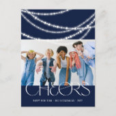 Nieuwjaarse kaas met piekverlichting Stijlvolle fo Feestdagenkaart (Voorkant)