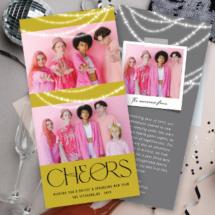 Nieuwjaarse kaas met piekverlichting Stijlvolle fo Feestdagenkaart