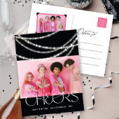 Nieuwjaarse kaas met piekverlichting Stijlvolle fo Feestdagenkaart