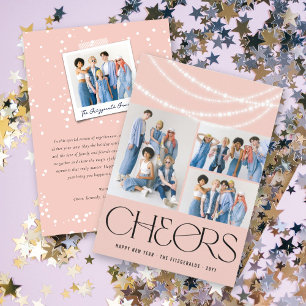 Nieuwjaarse kaas met piekverlichting Stijlvolle fo Feestdagenkaart