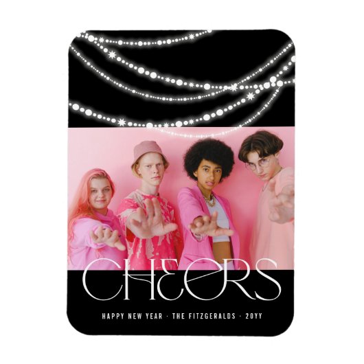 Nieuwjaarse kaas met piekverlichting Stijlvolle fo Magneet (Verticaal)