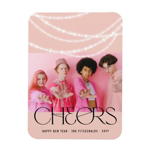 Nieuwjaarse kaas met piekverlichting Stijlvolle fo Magneet (Verticaal)