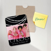 Nieuwjaarse kaas met piekverlichting Stijlvolle fo Magneet