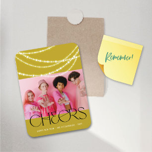 Nieuwjaarse kaas met piekverlichting Stijlvolle fo Magneet