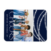 Nieuwjaarse kaas met piekverlichting Stijlvolle fo Magneet (Horizontaal)