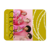 Nieuwjaarse kaas met piekverlichting Stijlvolle fo Magneet (Horizontaal)