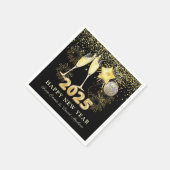 Nieuwjaarsfeest 2025 Gold Black Modern Servet (Hoek)