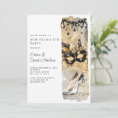 Nieuwjaarsfeest 2025 Gold Glitter Kaart (Staand voorkant)