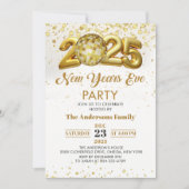 Nieuwjaarsfeest 2025 Gold Glitter Kaart (Voorkant)