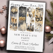 Nieuwjaarsfeest 2025 Gold Glitter Kaart