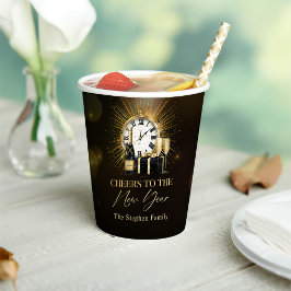 Nieuwjaarsfeest 2025 gouden champagne papieren bekers