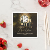 Nieuwjaarsfeest 2025 gouden champagne servet (Insitu)