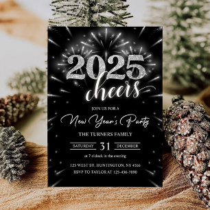 Nieuwjaarsfeest 2025 Silver Modern Kaart