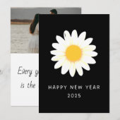 NIEUWJAARSFEEST 2025 Witte roos Vakantieauto Feestdagenkaart (Voorkant / Achterkant)