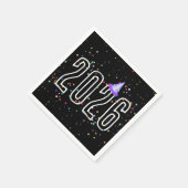 Nieuwjaarsfeest 2026 met sterren servet (Hoek)