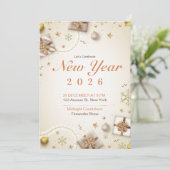 Nieuwjaarsfeest 2026 Uitnodigingsposter | Aftellen Kaart (Staand voorkant)