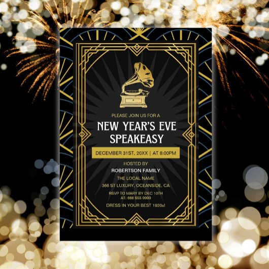 Nieuwjaarsfeest Art Deco jaren 20 Kaart