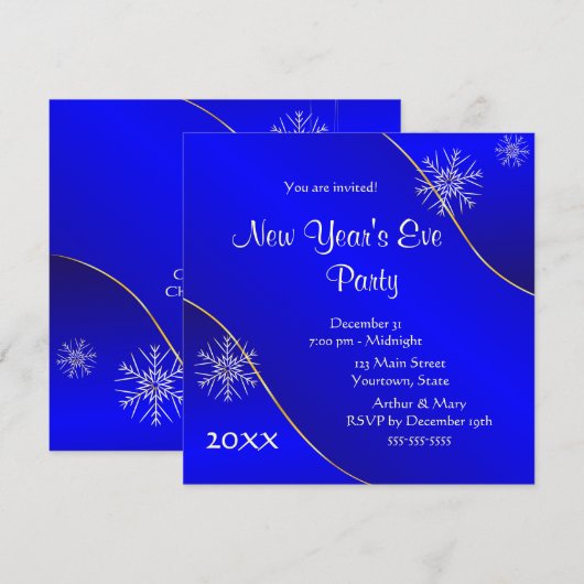 Nieuwjaarsfeest Blue lights 2020 Kaart (Voorkant / Achterkant)