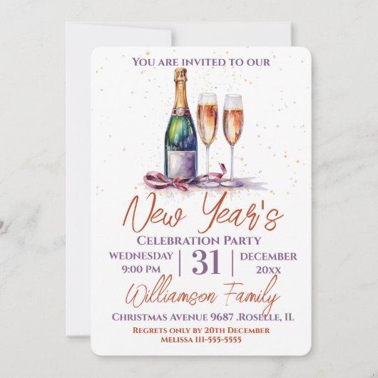 Nieuwjaarsfeest Bubble Kaart (Voorkant)