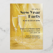 Nieuwjaarsfeest Chamgagne Confetti Feest Folie Uitnodiging (Achterkant)