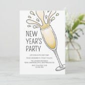 Nieuwjaarsfeest Champagne Kaart (Staand voorkant)