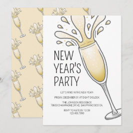 Nieuwjaarsfeest Champagne Kaart