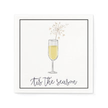 Nieuwjaarsfeest Champagne Sparkler Black Border